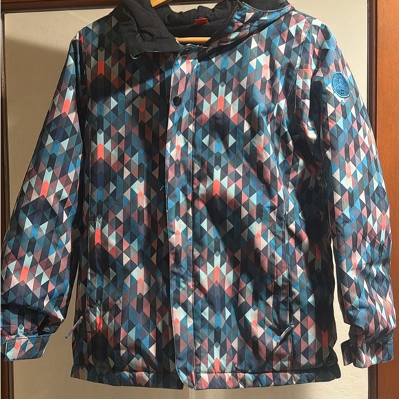 686 Youth Waterproof Jacket with Geometric Design
